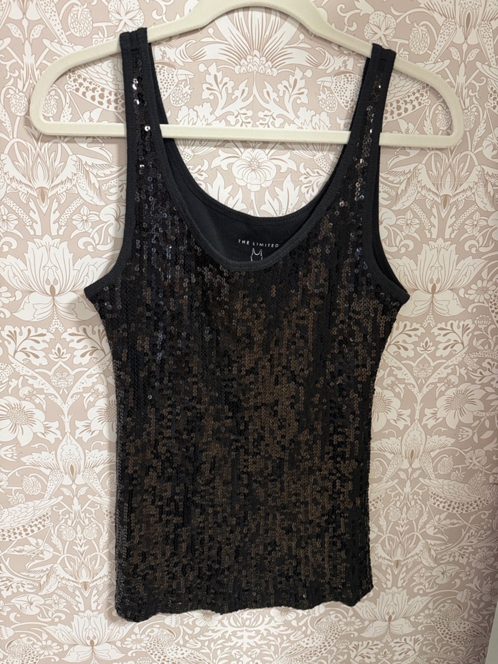 The Limited Black Sequin Scoop Tank